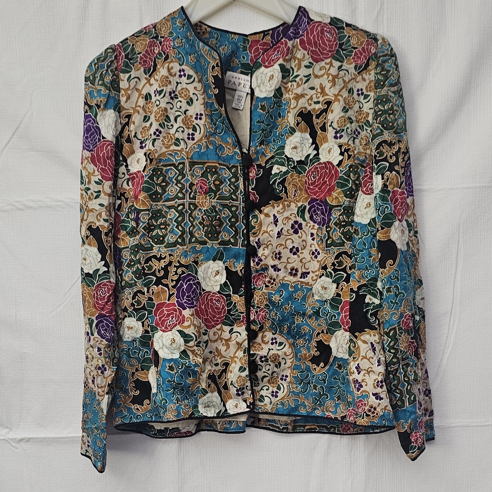 Adrianna Papell VTG Silk Blazer - Picture 8 of 11